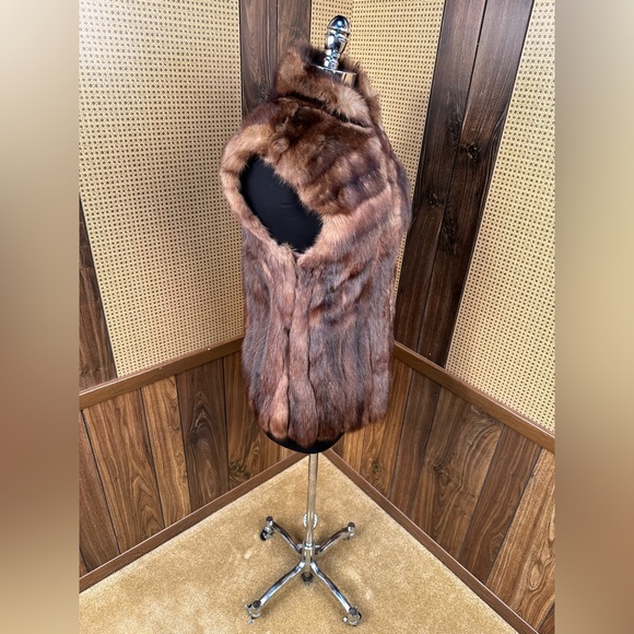 VINTAGE RUSSIAN SABLE FUR VEST JACKET COAT X-SMALL XS - Picture 3 of 10